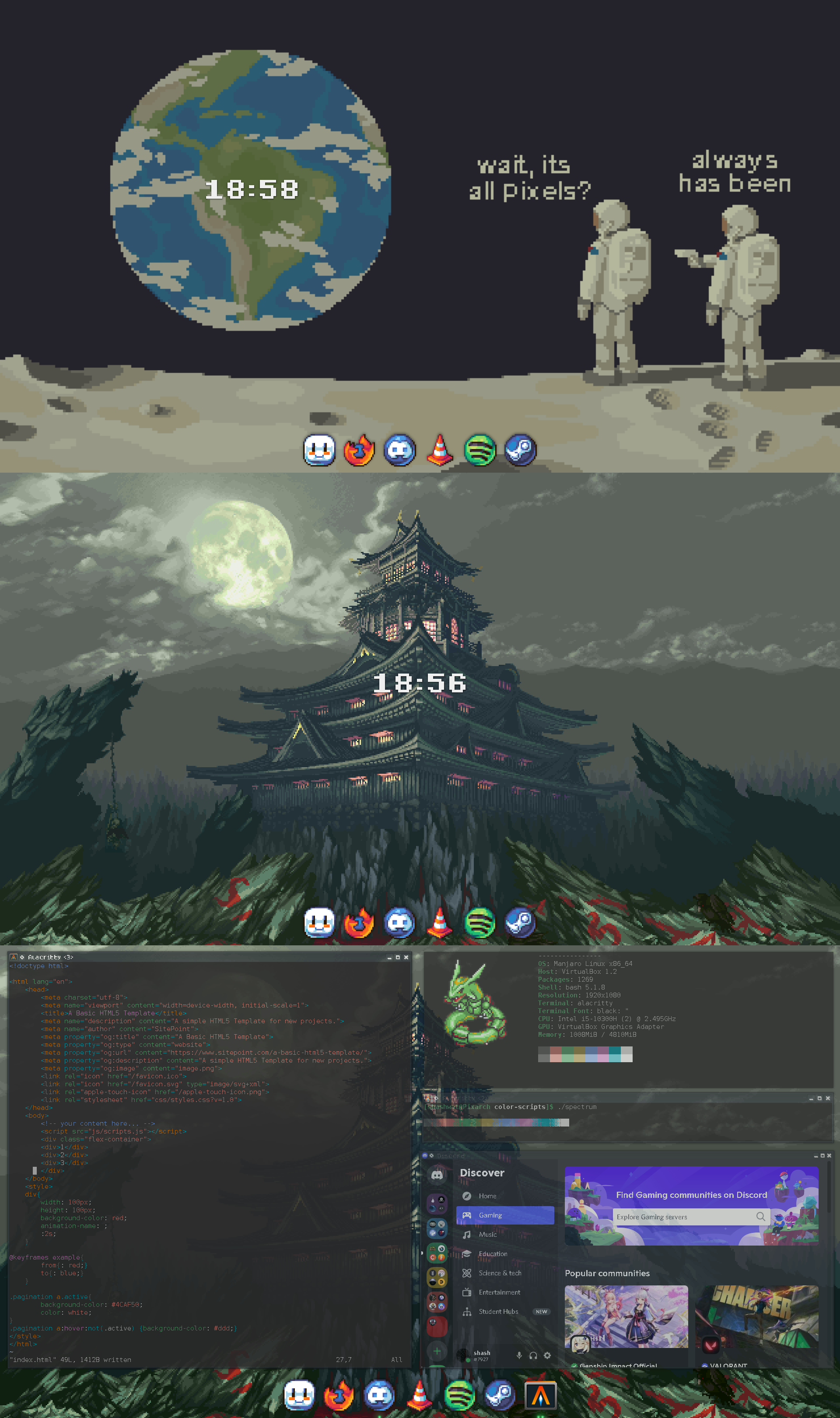 Imagem (captura de tela) de uma customização qualquer de desktop GNU/Linux.
